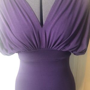 Double Zero Purple Plunging Neckline Dress